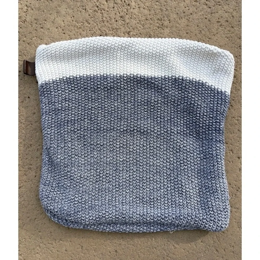 UGG Knit Pillow Cover Throw‎ Cushion Cover White Blue Speckled 100 Cotton